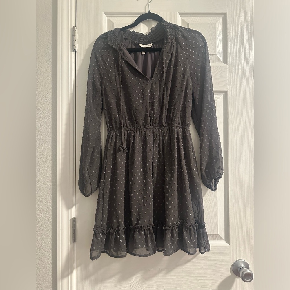 Speechless Long sleeve gray dress